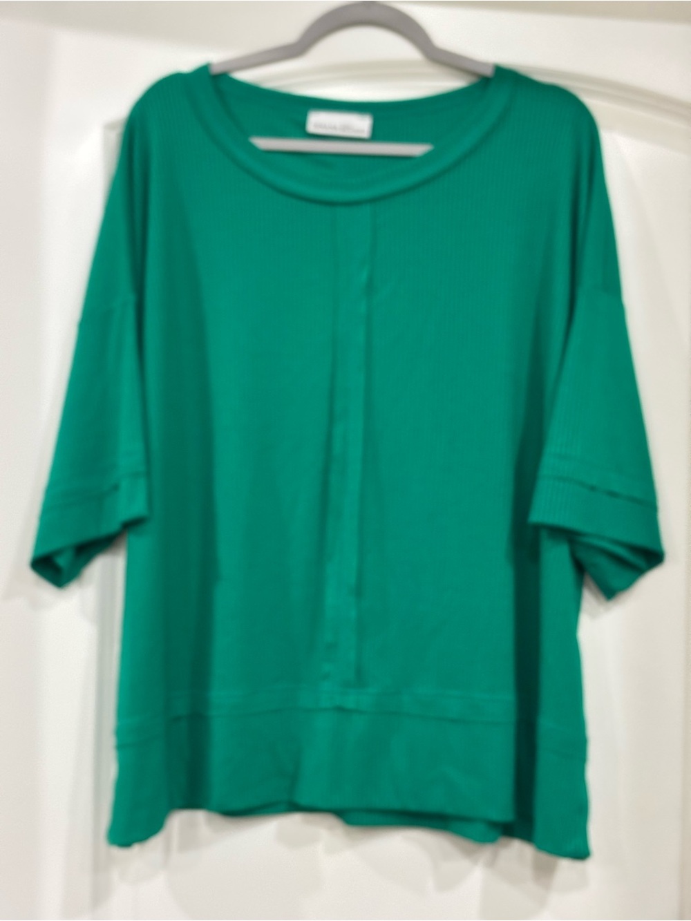 Zenana Outfitters Emerald Green Relaxed Ribbed Short Sleeve Tee